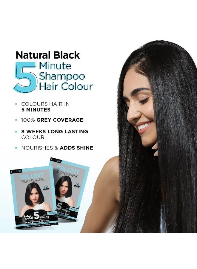 Bblunt Natural Black 5 Minute Shampoo Hair Colour - 20ml X10 (Pack of 2) | Colours Within 5 Minutes - Image 4
